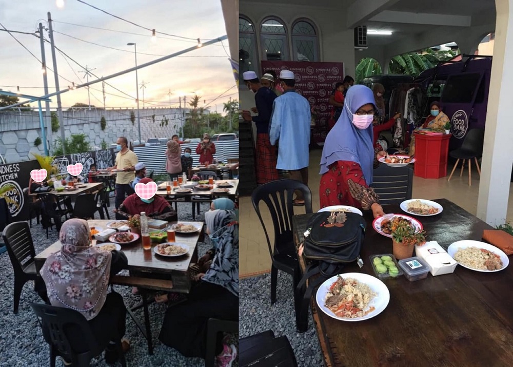 Poor families who cannot afford to splurge on a restaurant meal are welcome to break their fast for free at Kindness Kitchen Cafe. — Pictures via Facebook/kindness.utara