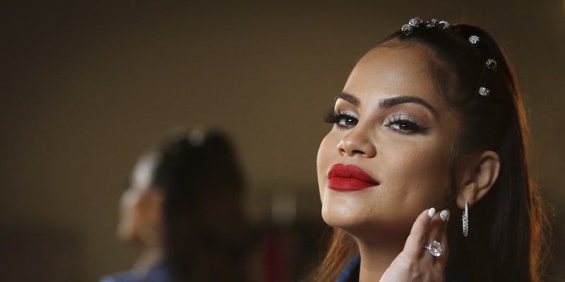 Singer and songwriter Natalia Alexandra Gutiu00c3u00a9rrez Batista, better known by her stage name Natti Natasha, poses for a picture at her dressing room in Miami Beach, Florida. u00e2u20acu201d AFP pic