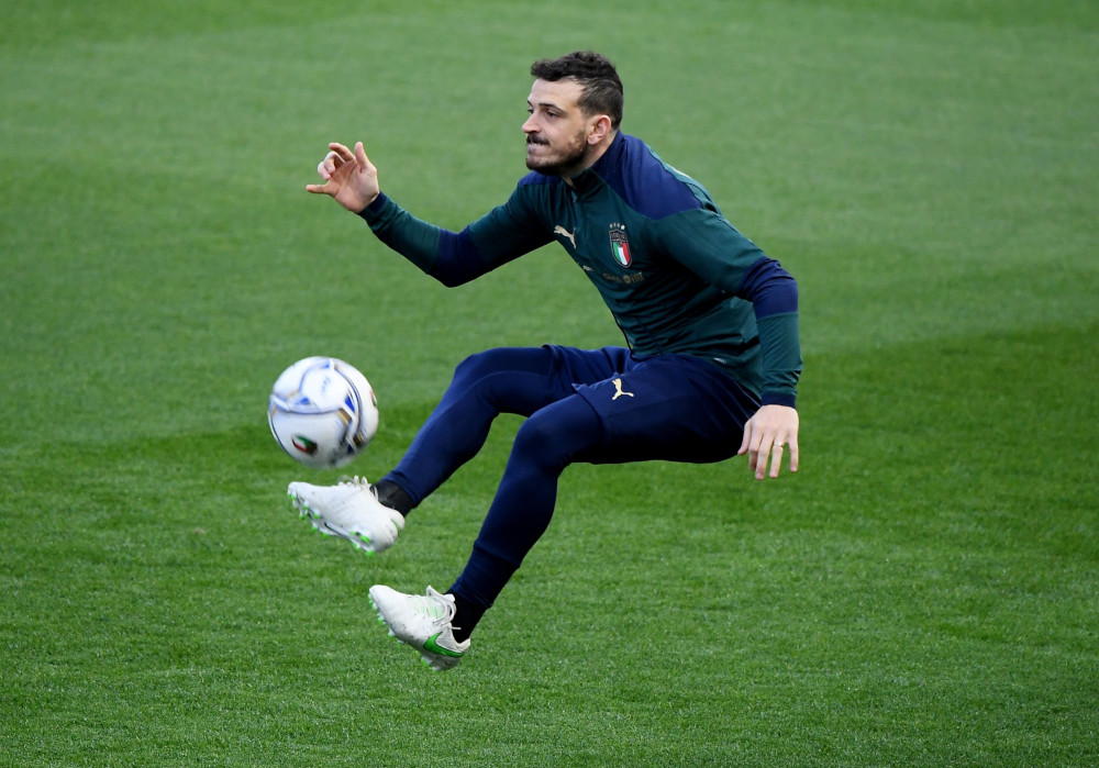 Italyu00e2u20acu2122s Alessandro Florenzi during training for the World Cup Qualifiers Europe at Stadio Ennio Tardini, Parma in Italy, March 24, 2021. u00e2u20acu201d Reuters picnn