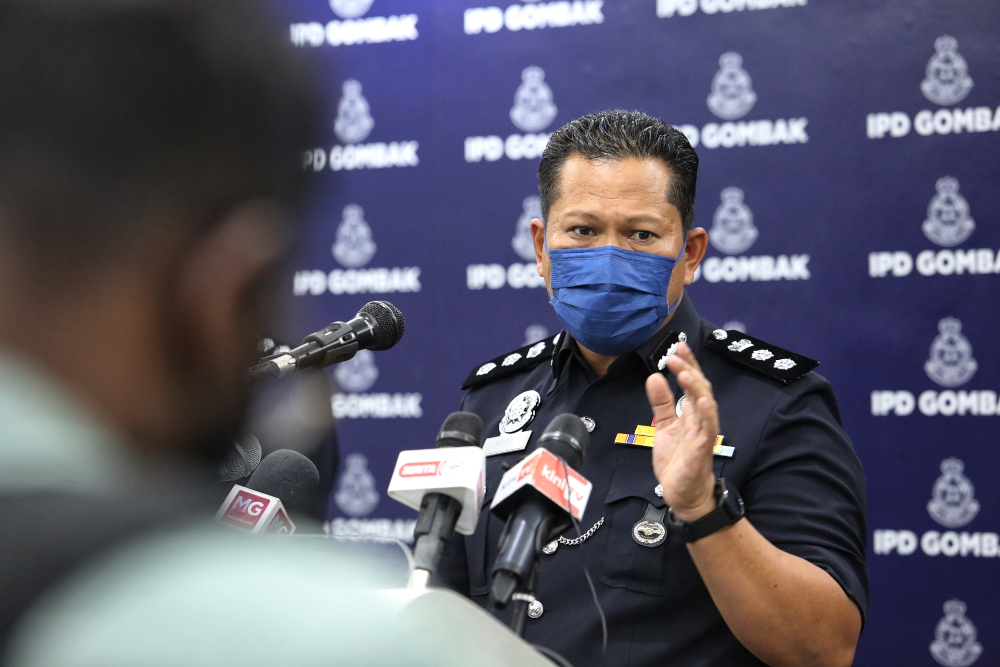 Gombak district police chief ACP Arifai Tarawe during a press conference on A. Ganapathyu00e2u20acu2122s case, April 30, 2021. u00e2u20acu201d Picture by Choo Choy May