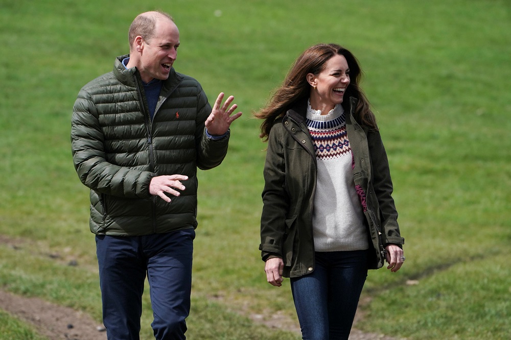 Britain's Prince William and Catherine, Duchess of Cambridge visit Manor Farm in Little Stainton, Durham, Britain April 27, 2021. u00e2u20acu2022 Pool via Reuters