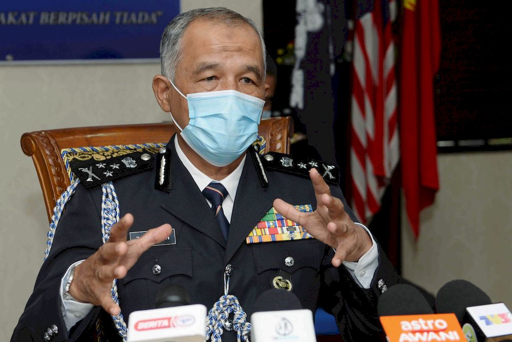 Bukit Aman Commercial Crime Investigation Department director Datuk Zainuddin Yaacob during a press conference at Kuala Muda District Police Headquarters in Sungai Petani, April 12, 2021. u00e2u20acu201d Bernama pic