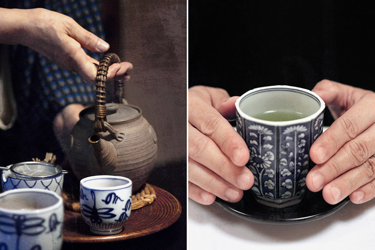 Japanese green tea to freshen palates in between courses.