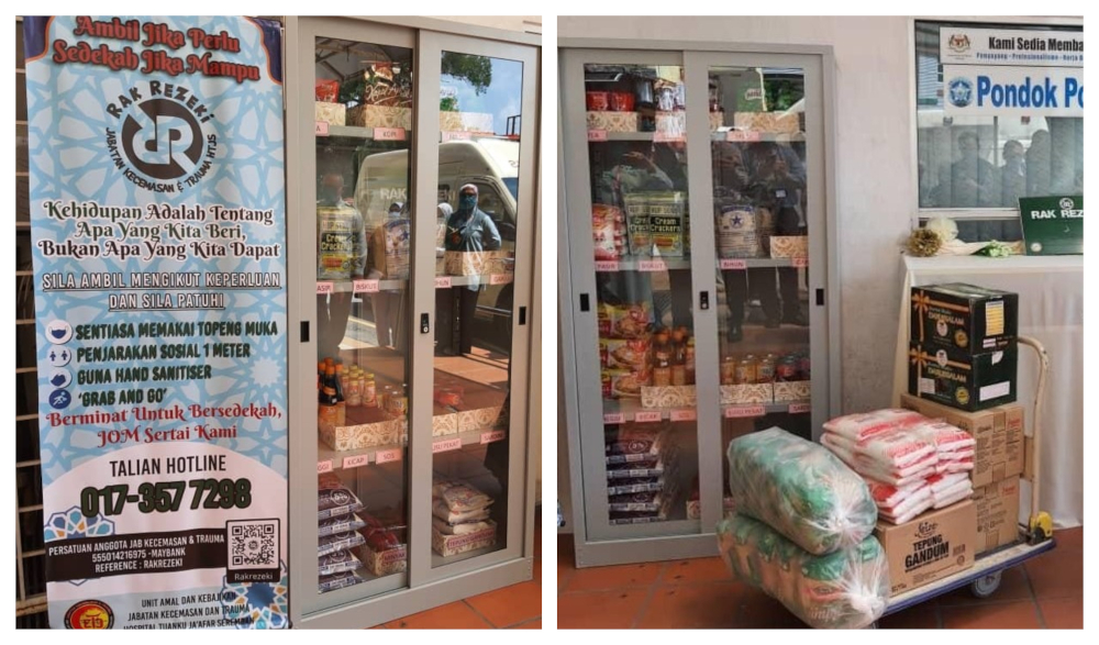Food bank corner is located outside HTJu00e2u20acu2122s emergency department where itu00e2u20acu2122s accessible to the public. u00e2u20acu201d Picture from Facebook/HospitalTuankuJau00e2u20acu2122afarSeremban