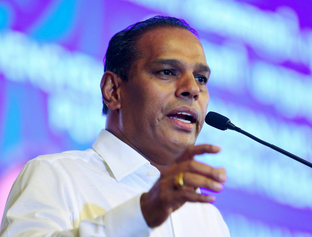 MIC deputy president Datuk Seri M. Saravanan speaks after officiating the National MIC Youth, Women, Putera and Puteri Convention in Klang, April 2, 2021. u00e2u20acu201d Bernama pic 