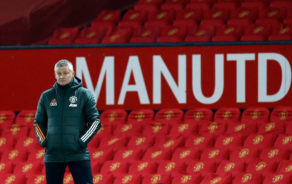 Manchester United manager Ole Gunnar Solskjaer at Old Trafford during a match against Brighton & Hove Albion, April 4, 2021. u00e2u20acu201d Reuters pic