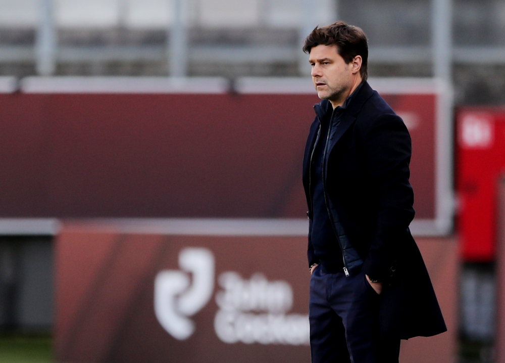 Paris St Germain coach Mauricio Pochettino during a match against Metz at the Stade Saint-Symphorien, Metz, France, April 24, 2021. u00e2u20acu201d Reuters pic 