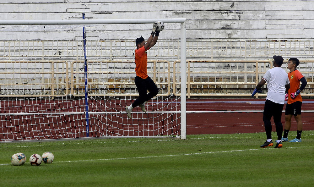 Negeri Sembilan Football Club players during a practice session. u00e2u20acu201d Bernama pic