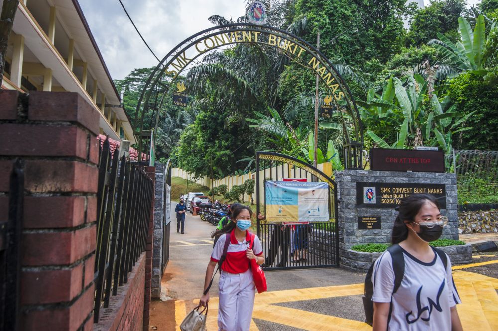 A general view of Sekolah Menengah Kebangsaan Convent Bukit Nanas in Kuala Lumpur April 21, 2021. u00e2u20acu201d Picture by Shafwan Zaidon