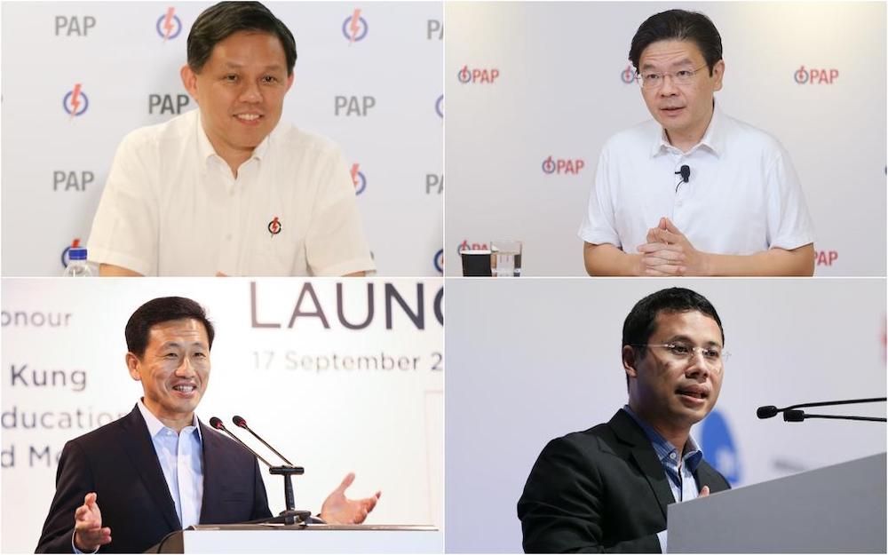 Clockwise from top left: Mr Chan Chun Sing, Mr Lawrence Wong, Mr Desmond Lee and Mr Ong Ye Kung. Political observers said the capabilities of these four ministers would be tested after the latest Cabinet reshuffle. u00e2u20acu201d TODAY pic