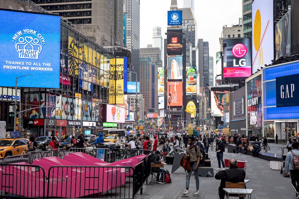People wearing protective masks are seen in Times Square during the outbreak of the coronavirus disease (Covid-19) in the Manhattan borough of New York City, New York, US, March 25, 2021. u00e2u20acu201d Reuters pic