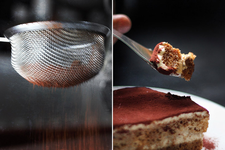 Dust again with cocoa powder right before serving.