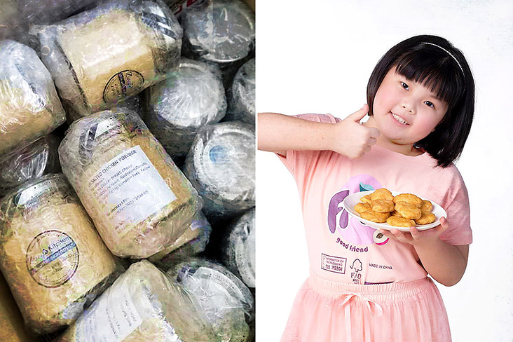 Zoey’s Homemade signature products include natural chicken powder (left) and nuggets (right).