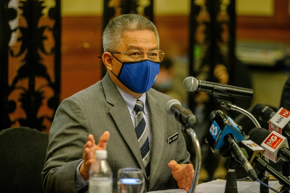 Health Minister Datuk Seri Dr Adham Baba speaks during a press conference in Kuala Lumpur April 6, 2021. u00e2u20acu2022 Picture by Firdaus Latif