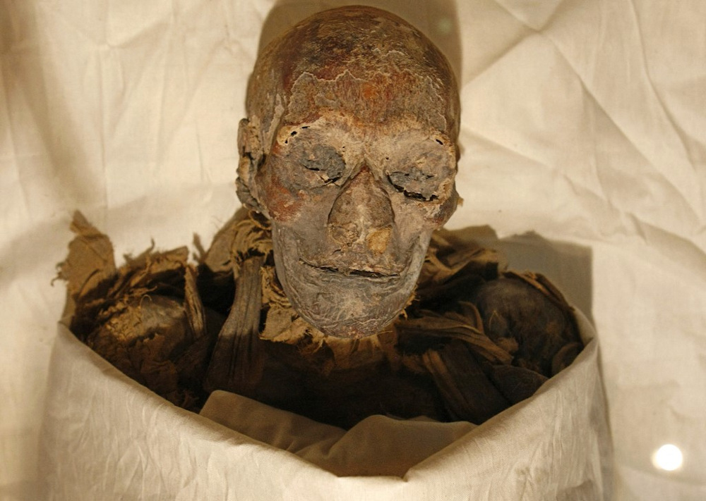 In this file photo taken on June 27, 2007, the mummified remains of Queen Hatshepsut, ancient Egypt's most famous female pharaoh, lie in a glass case after being unveiled at the Cairo Museum. u00e2u20acu201d AFP pic