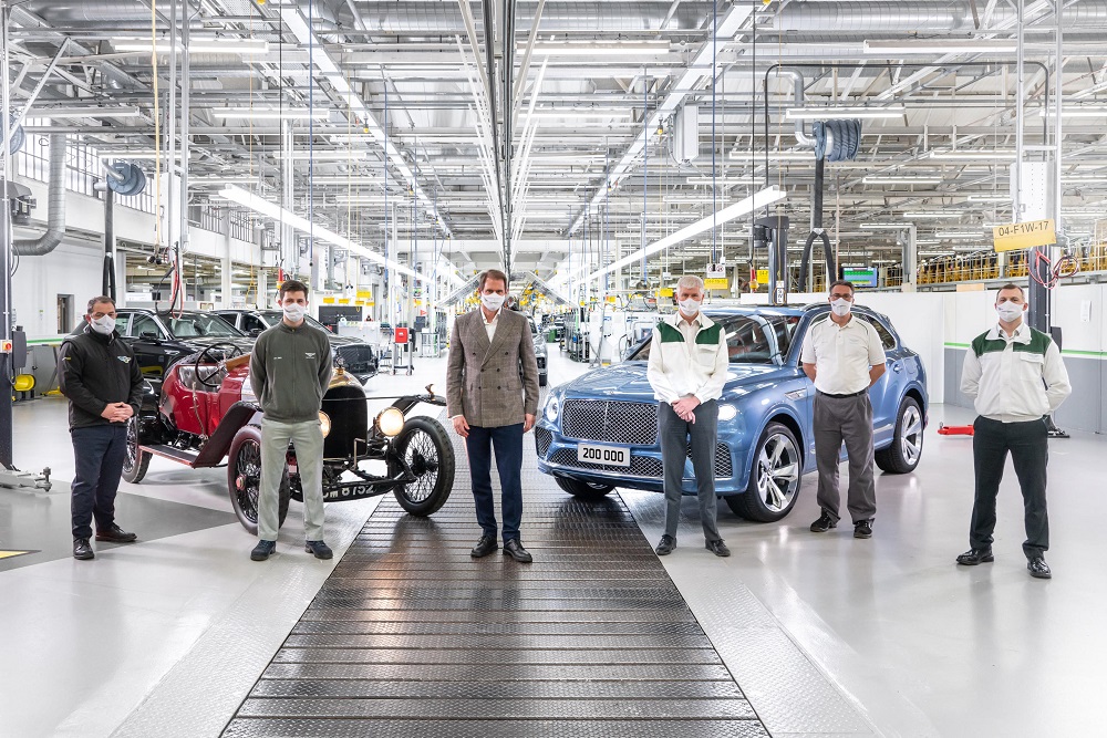 This Bentley Bentayga (right) is the 200,000th car to leave the British manufacturer's factory. u00e2u20acu2022 Picture courtesy of Bentley via ETX Studio