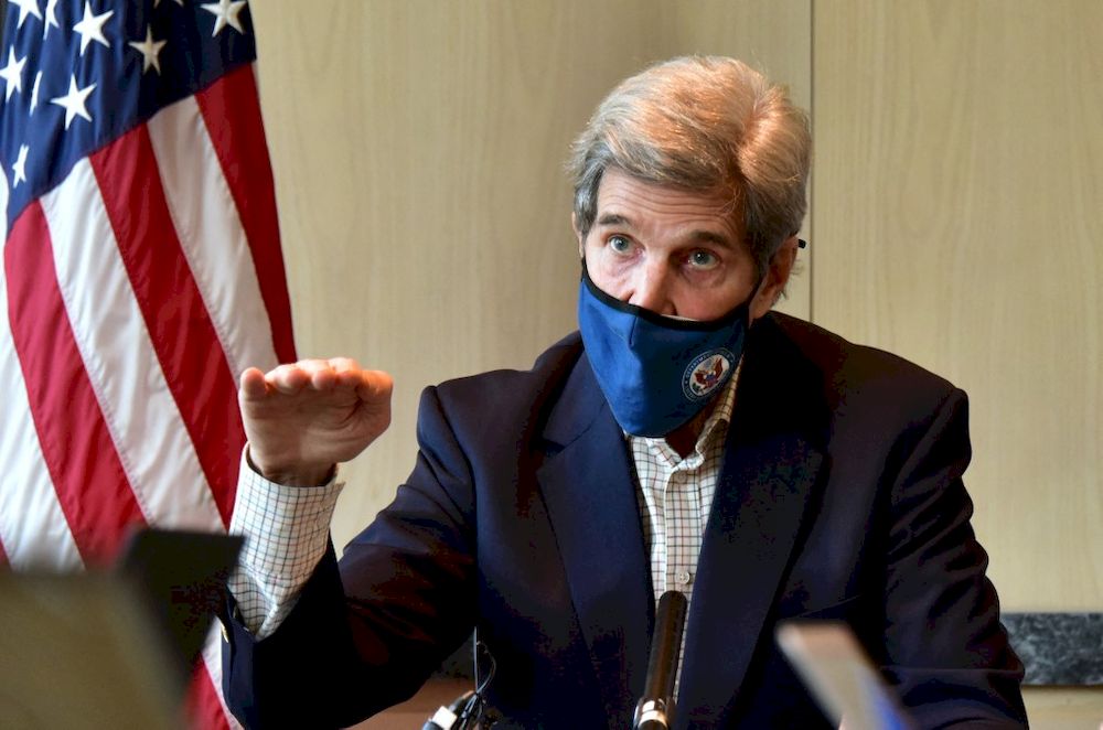 This handout photo taken on April 18, 2021 and provided by the US embassy in Seoul shows US Special Presidential Envoy for Climate John Kerry speaking during a press conference in Seoul. u00e2u20acu201d US embassy in Seoul / AFP pic