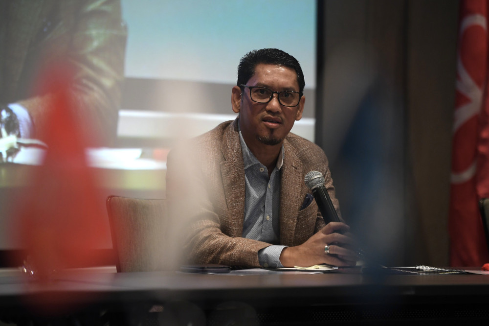Bersatu deputy president Datuk Seri Ahmad Faizal Azumu speaks to reporters at the closing ceremony of the Srikandi Muda Leadership Empowerment programme in Kuala Lumpur, April 23, 2021. u00e2u20acu201d Bernama pic