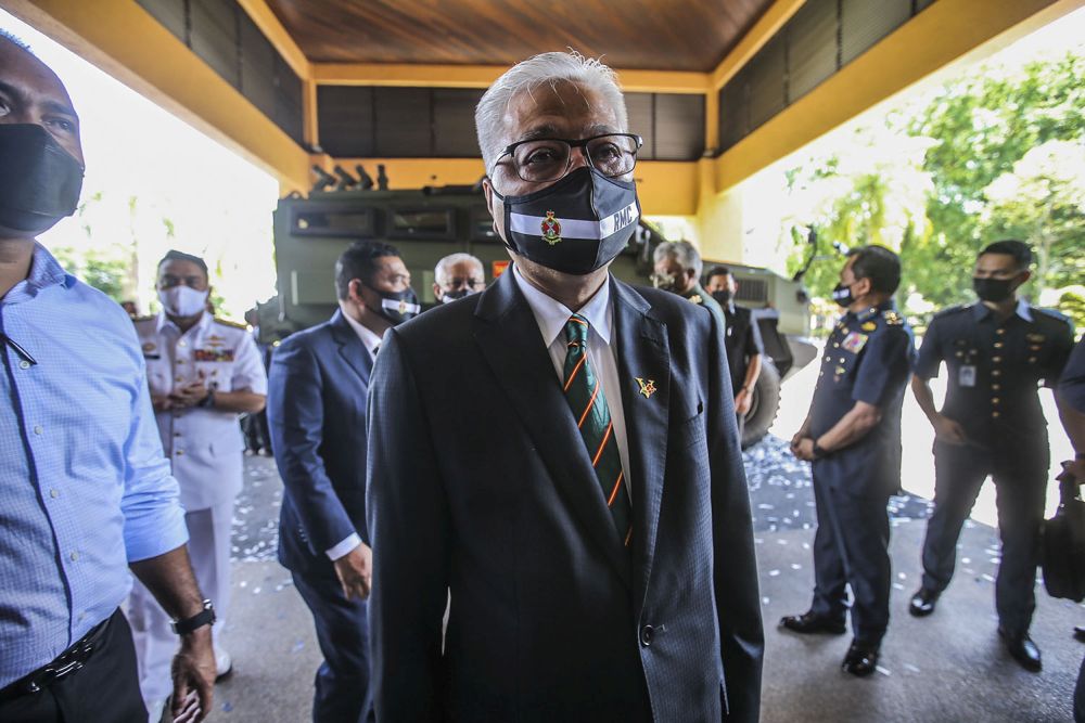 Senior Minister Datuk Seri Ismail Sabri Yaakob attends the naming ceremony of Malaysia's first locally produced High Mobility Armoured Vehicle in Kuala Lumpur April 2, 2021. u00e2u20acu2022 Picture by Hari Anggara