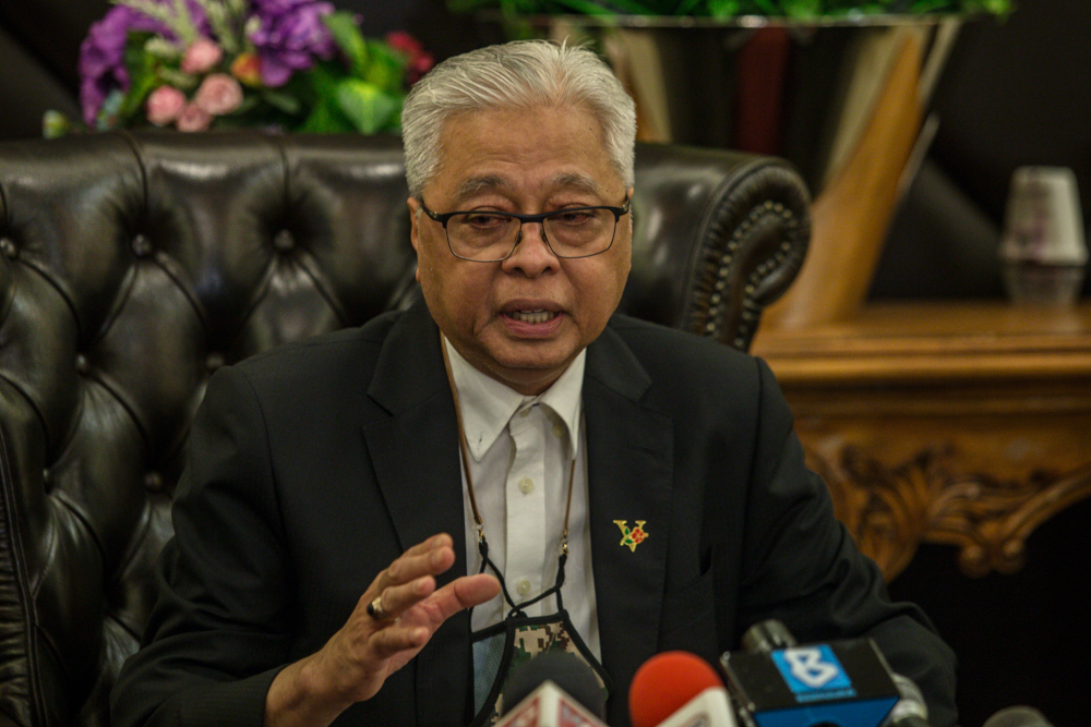 Senior Minister (Security) Datuk Seri Ismail Sabri Yaakob speaks during a press conference in Kuala Lumpur April 27, 2021. u00e2u20acu201d Picture by Firdaus Latif