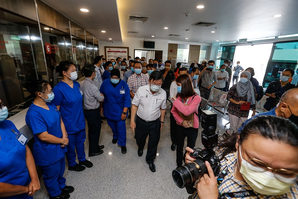 Penang Chief Minister Chow Kon Yeow paid a visit to the Kek Lok Si Charitable Hospital in Air Itam April 23, 2021. 