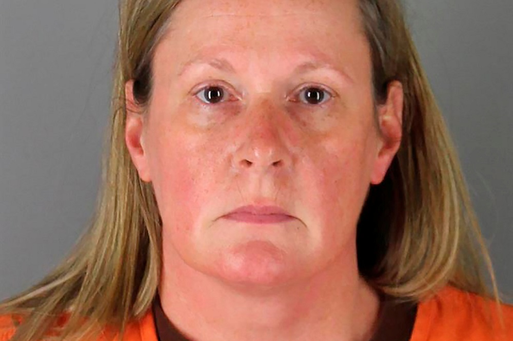 Kim Potter poses for a booking photograph at Hennepin County Jail for fatally shooting 20-year-old Daunte Wright during a traffic stop, in Minneapolis, Minnesota April 14, 2021. u00e2u20acu2022 Handout via Reuters