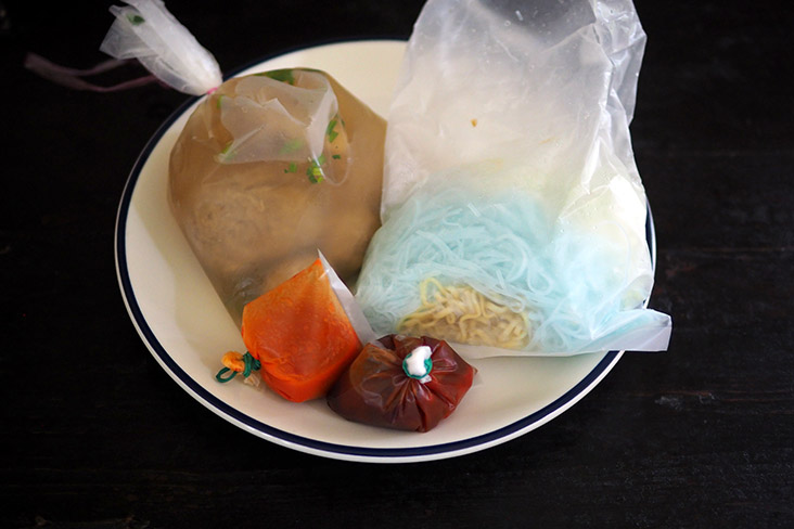 Just pour out your 'bakso' and serve with their sauces including a super spicy chilli sauce