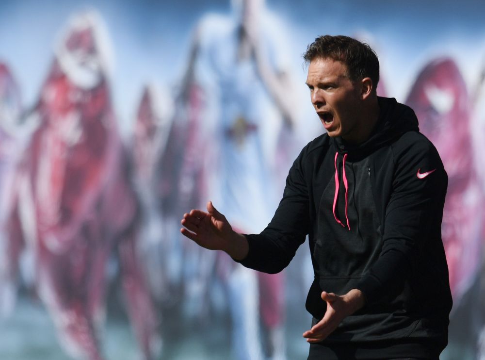 RB Leipzig coach Julian Nagelsmann reacts during the game against Stuttgart at the Red Bull Arena, Leipzig April 25, 2021. u00e2u20acu201d Reuters pic