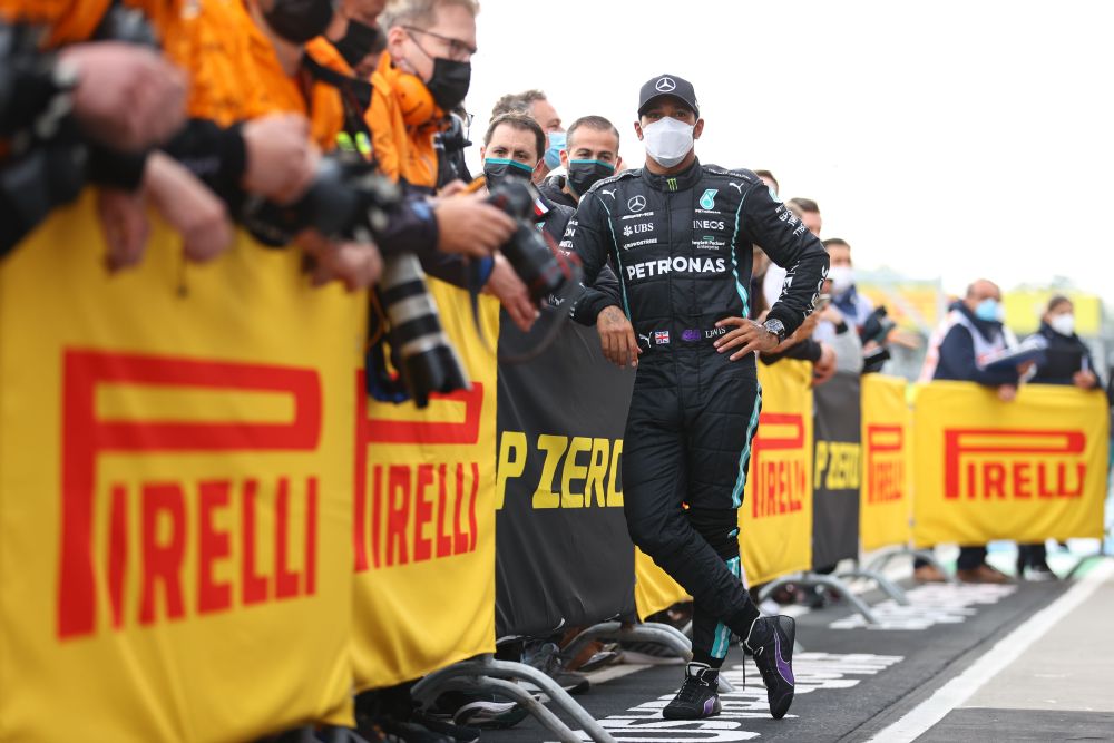 Mercedes' Lewis Hamilton reacts after finishing second at the Emilia Romagna Grand Prix in Imola, Italy April 18, 2021. u00e2u20acu201d Reuters pic