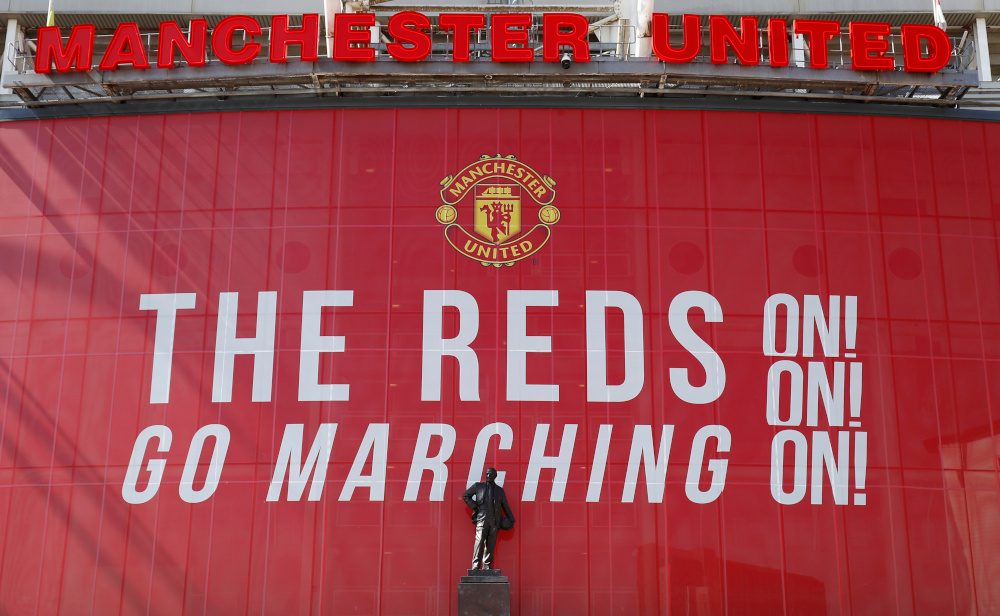 A statue of Sir Matt Busby at Old Trafford is seen as twelve of Europeu00e2u20acu2122s top football clubs launch a breakaway Super League, April 19, 2021. u00e2u20acu201d Reuters pic 