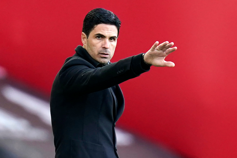 Arsenal manager Mikel Arteta gestures on the touchline during the English Premier League football match between Sheffield United and Arsenal at Bramall Lane in Sheffield, northern England April 11, 2021. u00e2u20acu201d AFP pic   