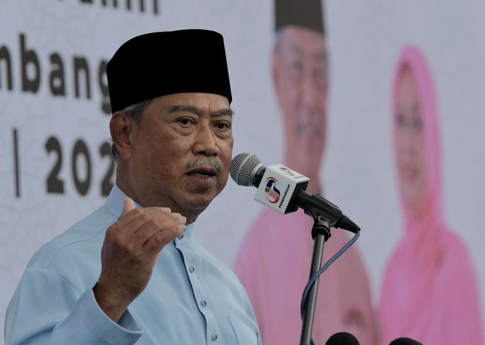 Prime Minister Tan Sri Muhyiddin Yassin speaks after the Yasin and Tahlil Recital and Pagoh Parliament Ramadan 1442H/ 2021M Donation at the Haji Muhammad Yassin Mosque in Pagoh, April 23, 2021. u00e2u20acu201d Bernama pic 