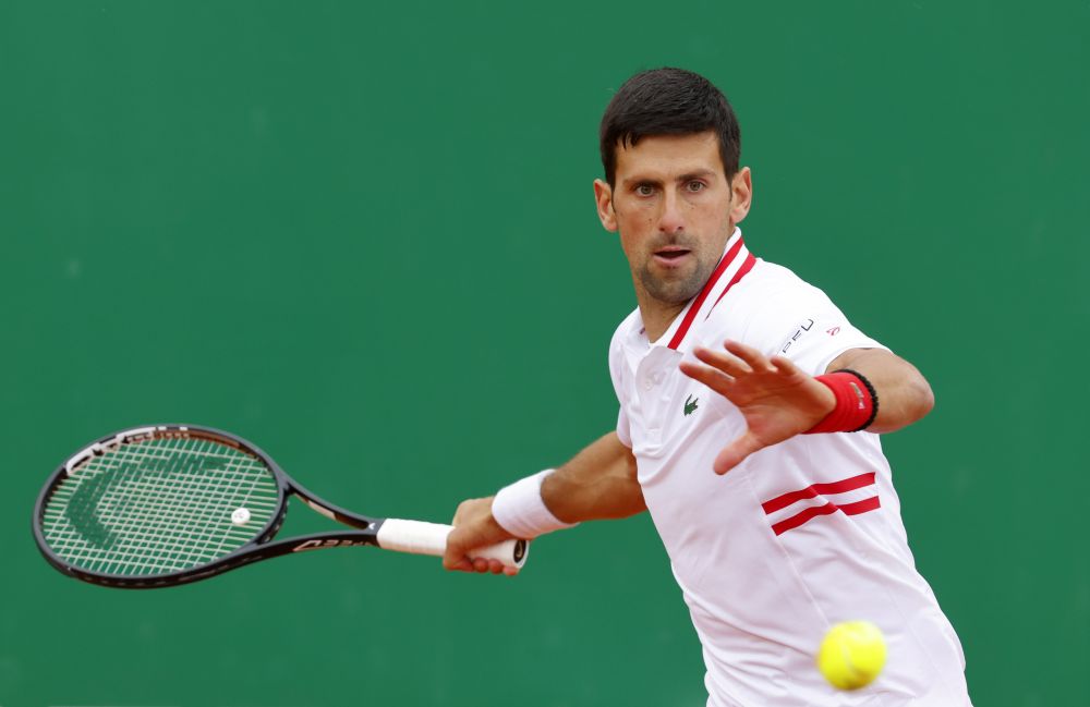 Serbia's Novak Djokovic in action during his third round match against Britain's Dan Evans at the Monte-Carlo Country Club April 15, 2021. u00e2u20acu201d Reuters pic