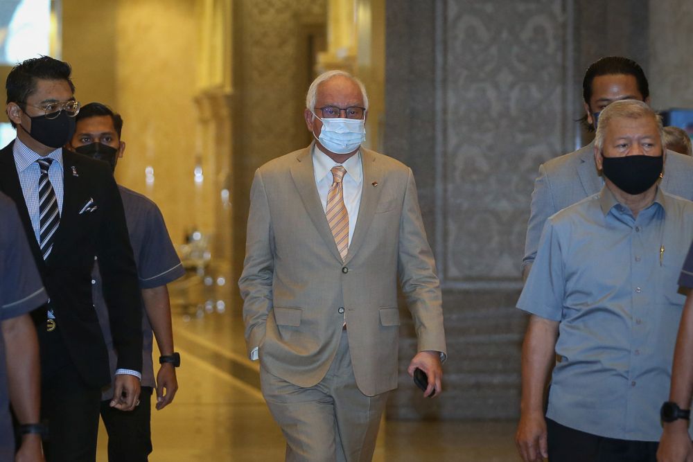 Datuk Seri Najib Razak arrives at the Court of Appeal in Putrajaya April 13, 2021. u00e2u20acu201d Picture by Yusof Mat Isa
