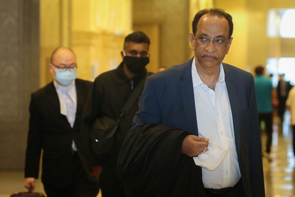 Lead prosecutor Datuk V. Sithambaram arrives at the Court of Appeal in Putrajaya April 13, 2021. u00e2u20acu201d Picture by Yusof Mat Isann