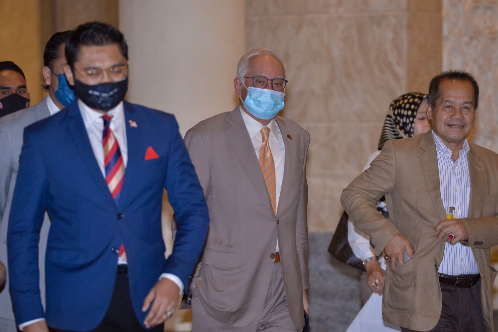 Datuk Seri Najib Razak arrives at the Court of Appeal, Putrajaya April 28, 2021. u00e2u20acu201d Picture by Miera Zulyana