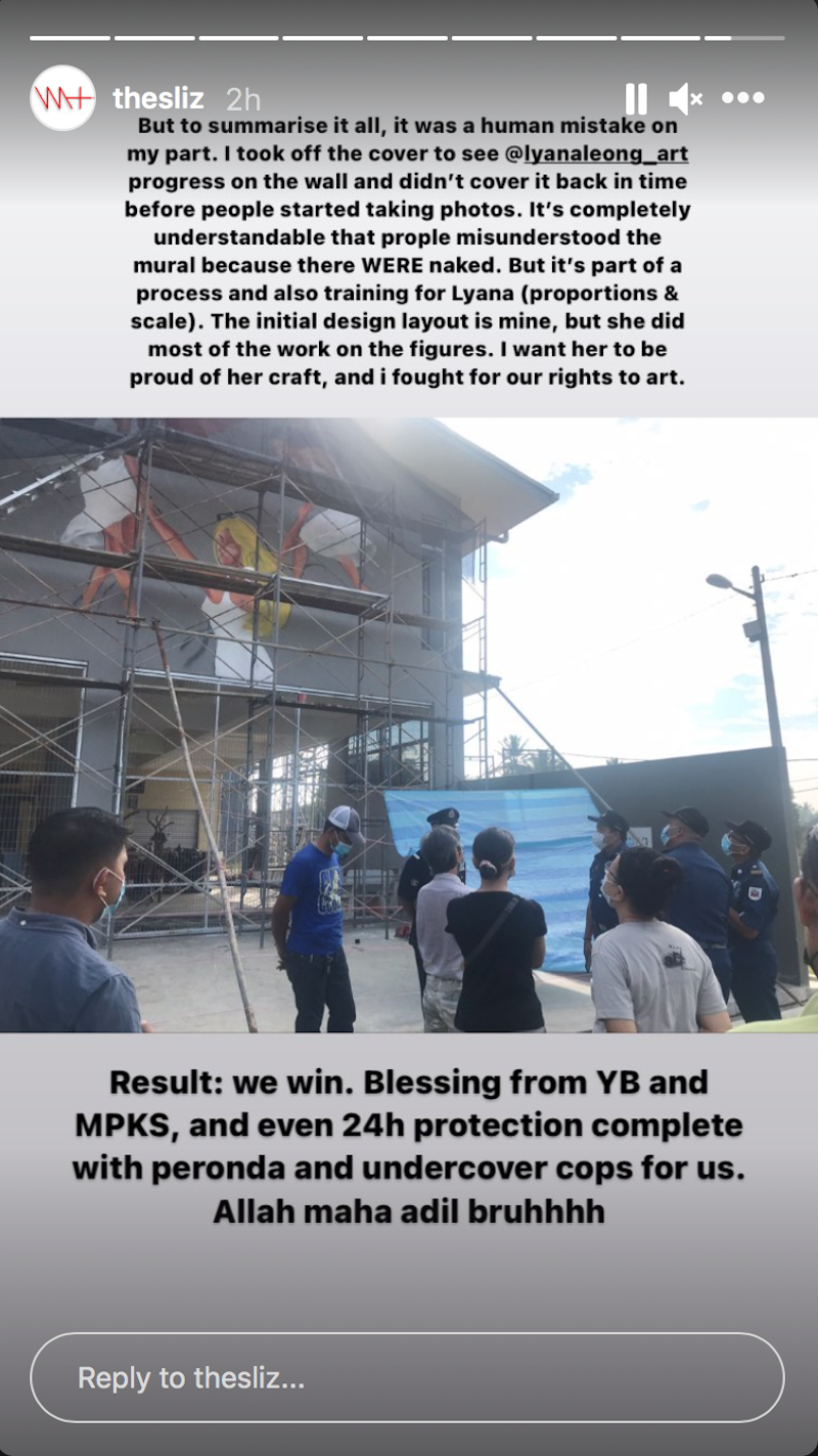 Sliz said the matter has been settled after the artists clarified their intentions with the local authorities. — Screengrab from Instagram/thesliz 