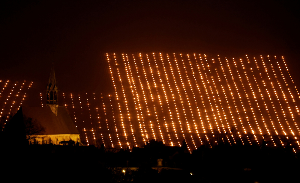 Heaters are lit early in the morning to protect vineyards from frost damage outside Chablis April 7, 2021. u00e2u20acu201d Reuters pic