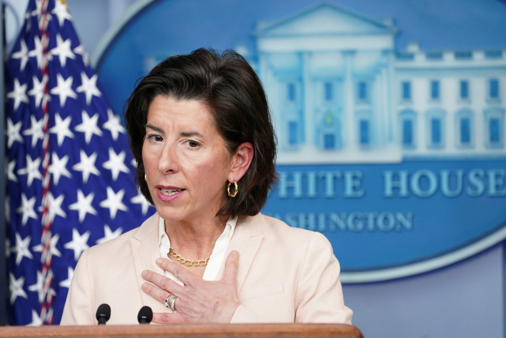 US Secretary of Commerce Gina Raimondo speaks during a press briefing at the White House in Washington April 7, 2021. u00e2u20acu201d Reuters pic