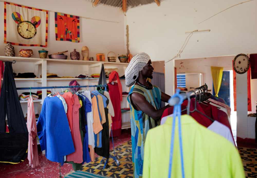 Babacar Kor, 30, from a Baye Fall community, a branch of the Muslim Mouride brotherhood, is pictured at their shop in Ndem village, Senegal April 6, 2021. u00e2u20acu201d Reuters pic 