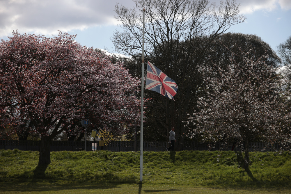 A British Union Jack flag flies at half-mas near Windsor Castle, after Britainu00e2u20acu2122s Prince Philip, husband of Queen Elizabeth, died at the age of 99, in Windsor April 15, 2021. u00e2u20acu201d Reuters pic