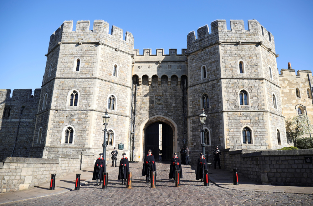 Wardens stand outside Windsor castle, after Britainu00e2u20acu2122s Prince Philip, husband of Queen Elizabeth, died at the age of 99, in Windsor April 15, 2021. u00e2u20acu201d Reuters pic