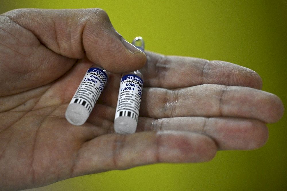 In this file photo taken on April 15, 2021 a health worker shows vials of the Russian Sputnik V vaccine against Covid-19, at a vaccination centre at the Tecnopolis park in Villa Martelli, Buenos Aires province, Argentina. u00e2u20acu201d AFP pic