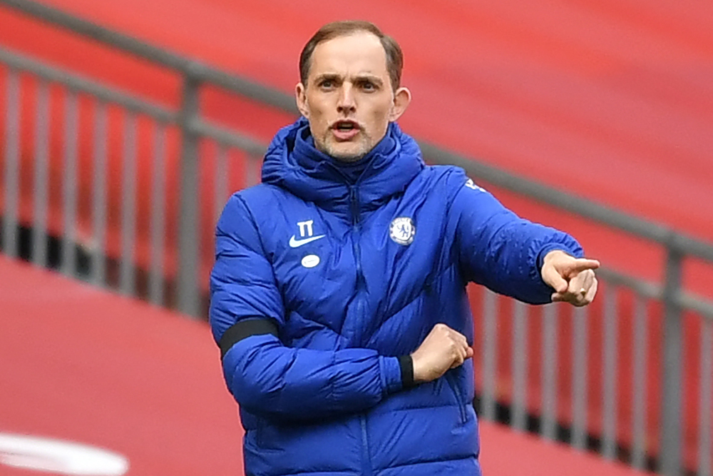 Chelsea head coach Thomas Tuchel gestures on the touchline during the English FA Cup semi-final football match between Chelsea and Manchester City at Wembley Stadium in north-west London April 17, 2021. u00e2u20acu201d AFP picnn