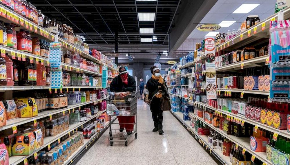 Shoppers browse in a supermarket while wearing masks to help slow the spread of coronavirus disease (Covid-19) in north St Louis, Missouri, US, April 4, 2020. u00e2u20acu201d Reuters pic