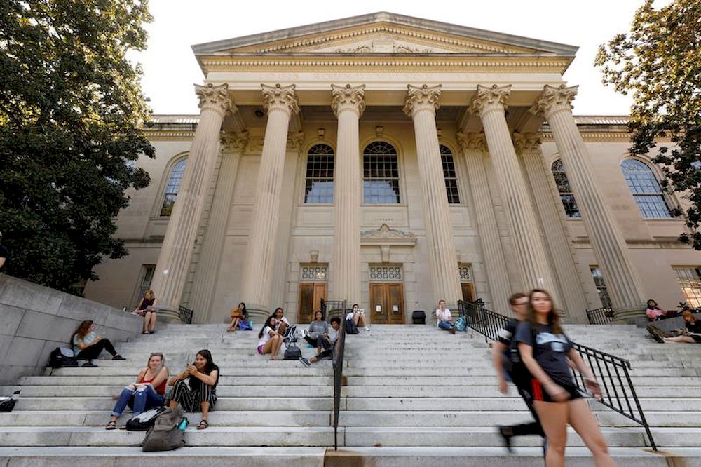 Students sit on the steps of Wilson Library on the campus of University of North Carolina at Chapel Hill, North Carolina, US, September 20, 2018. u00e2u20acu201d Reuters pic
