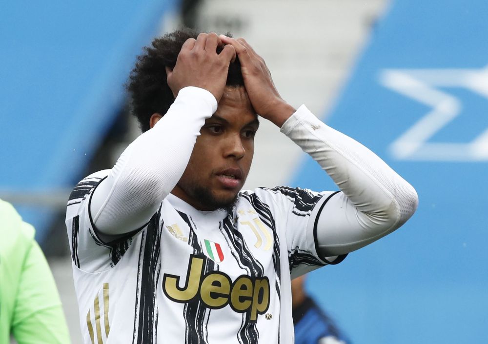 Juventus' Weston McKennie reacts during the game against Atalanta at the Stadio Atleti Azzuri, Bergamo April 18, 2021. u00e2u20acu201d Reuters pic