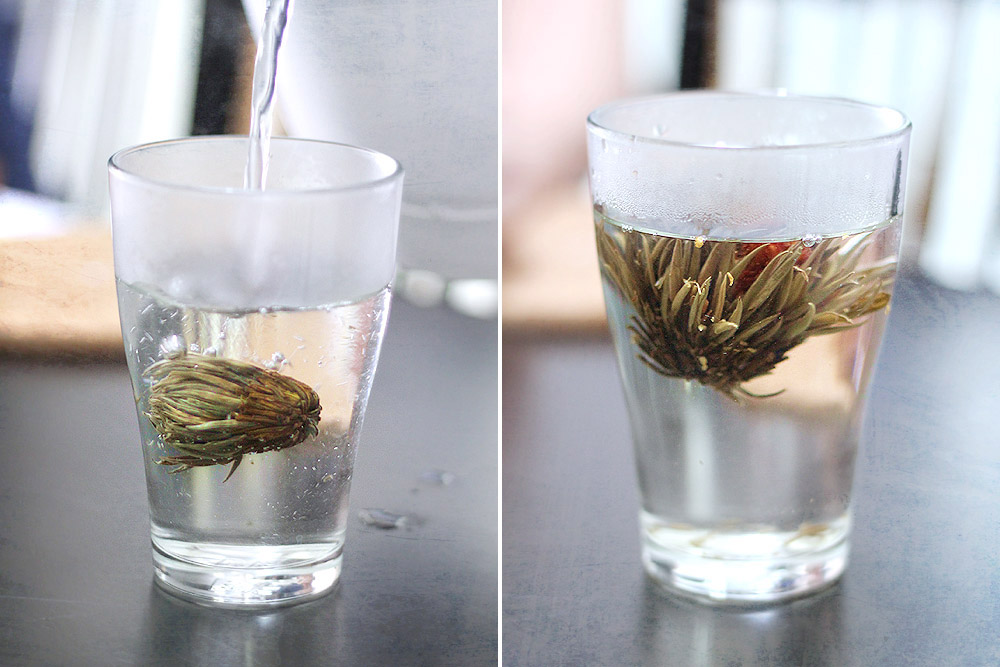 Flower teas can be a sight to behold: from a dried up bud to petals magically unfolding.