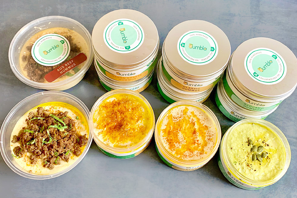 Jumble Hummus has a wide range of flavours to appeal to plant and meat lovers alike.