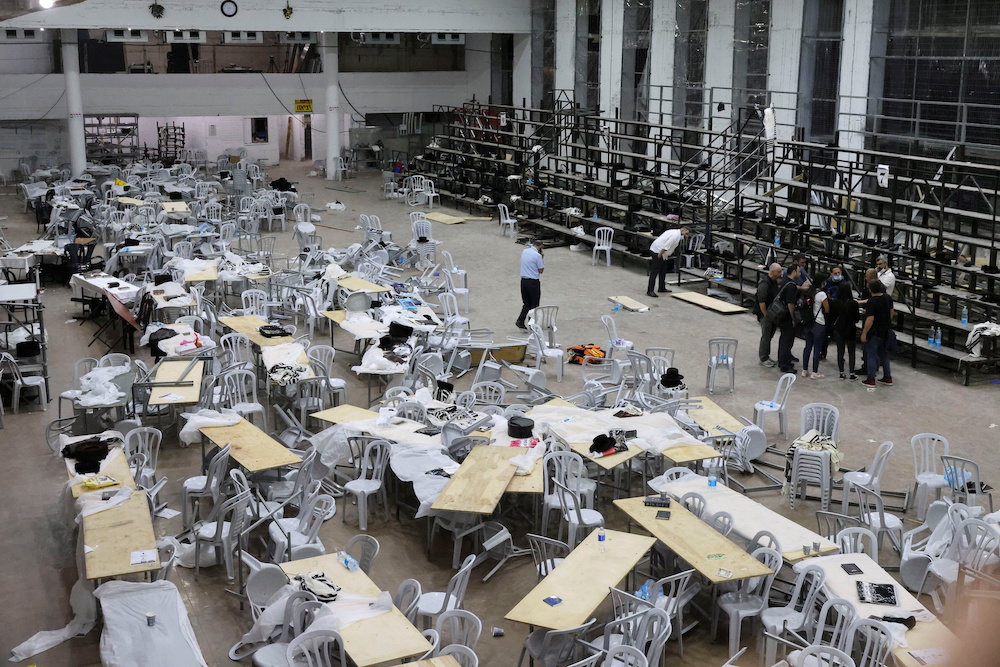 A view inside a synagogue where a grandstand collapsed during a religious celebration in Givat Zeev, in the occupied West Bank, May 16, 2021. u00e2u20acu201d Reuters pic